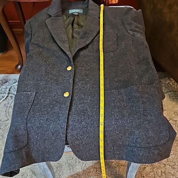 Lauren Ralph Lauren Gray Wool/Cashmere blend long jacket size 14W - Picture 13 of 14